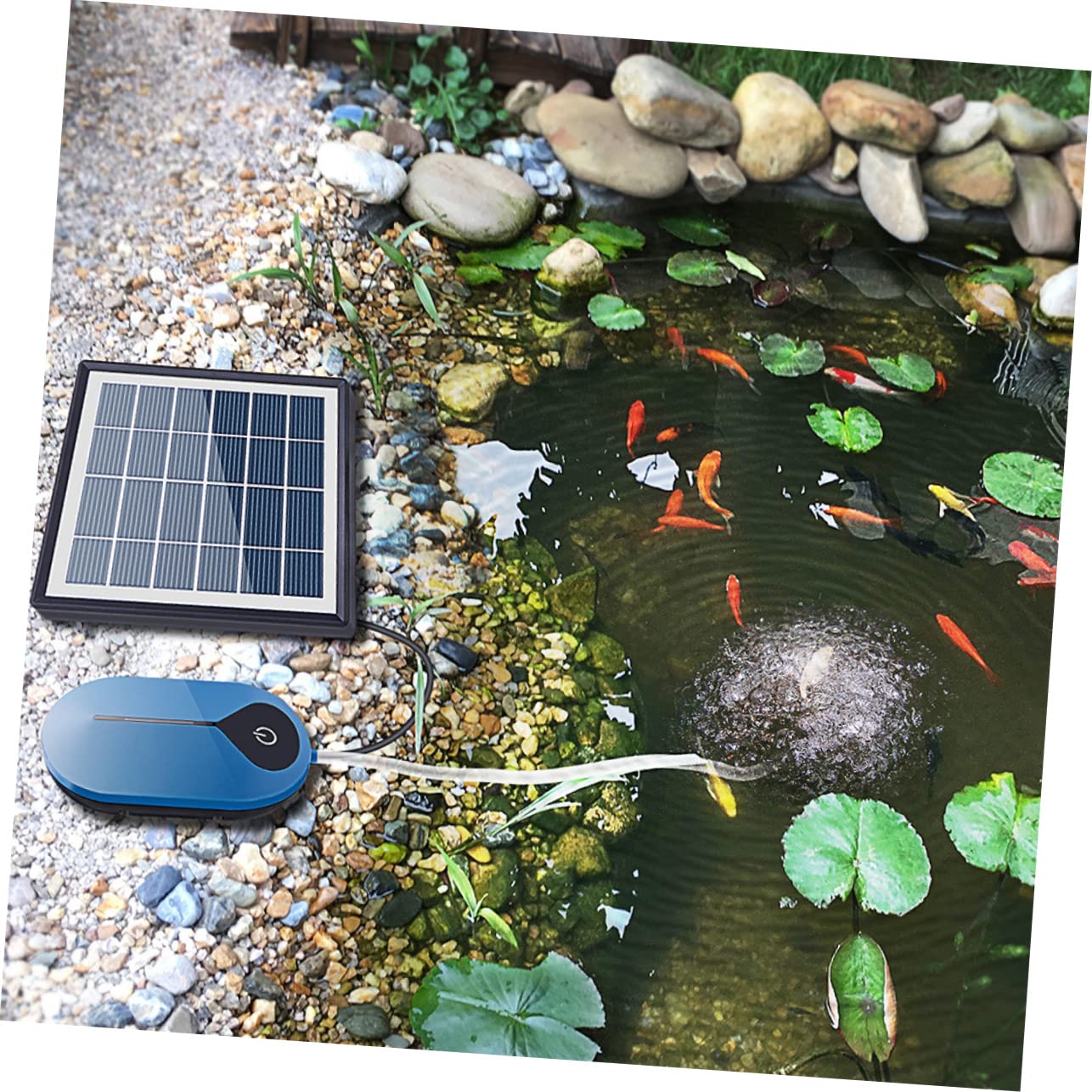 Happyyami Bomba De Aire Solar para Acuarios y Peceras Mini Compresor De para Pesca Al Aire Bajo Consumo Energético y Modos De Trabajo Ajustables
