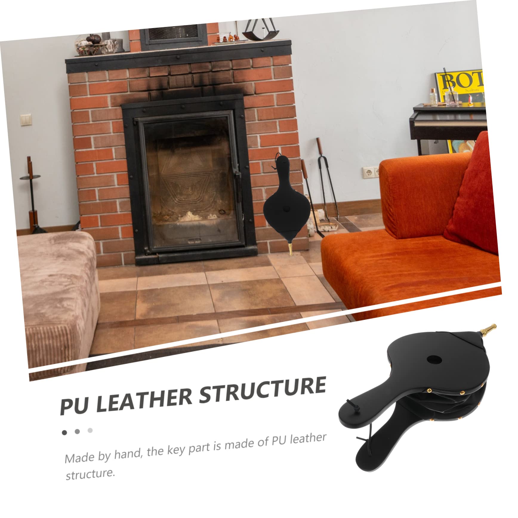 Mantice 1 Pezzo Manuale per Stufa e Barbecue in Legno Nero | Ventilatore per Griglia All'aperto, Leggero e Portatile, Uso da Campeggio, Installazione Semplice