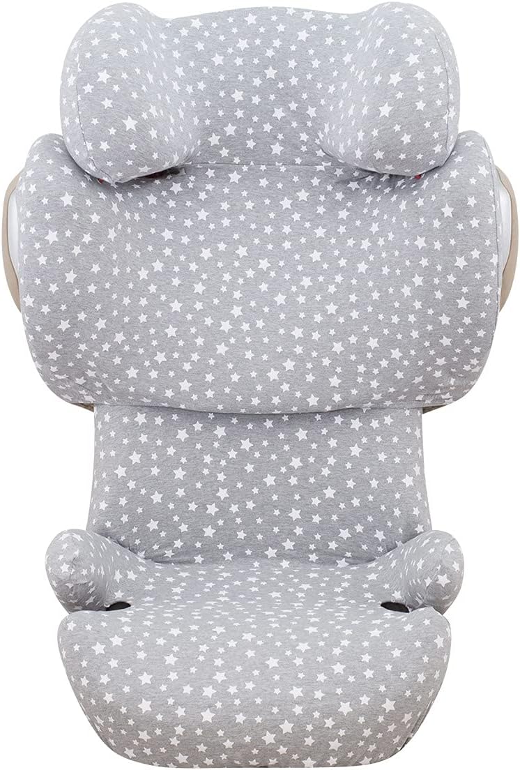JYOKO KIDS Cover liner for car seat compatible with Cybex Solution Q2 Fix, Q3 Fix, Cybex Z Fix, Gb Elian (White Star) - Image 4