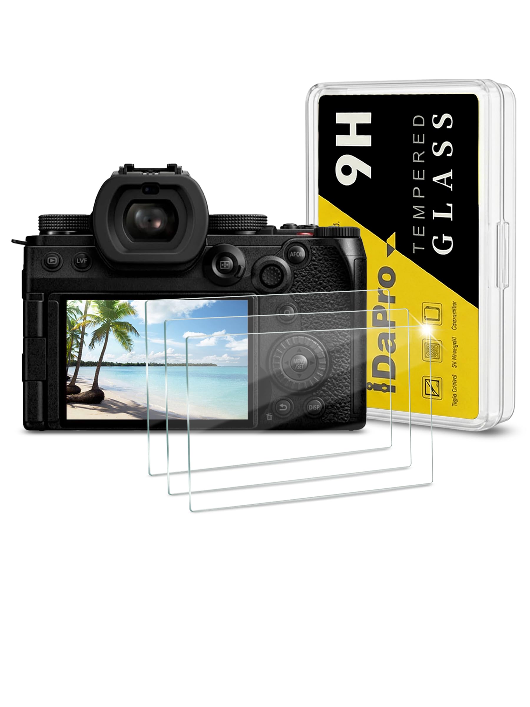 Screen Protector for Panasonic LUMIX S5/S5II/S5IIX/S5 II/S5 IIX [3 Pack] Tempered Glass Easy Installation