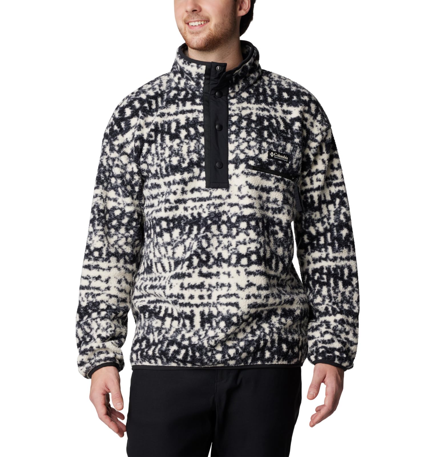 Columbia Men's Helvetia II Printed Half Snap Fleece, Black