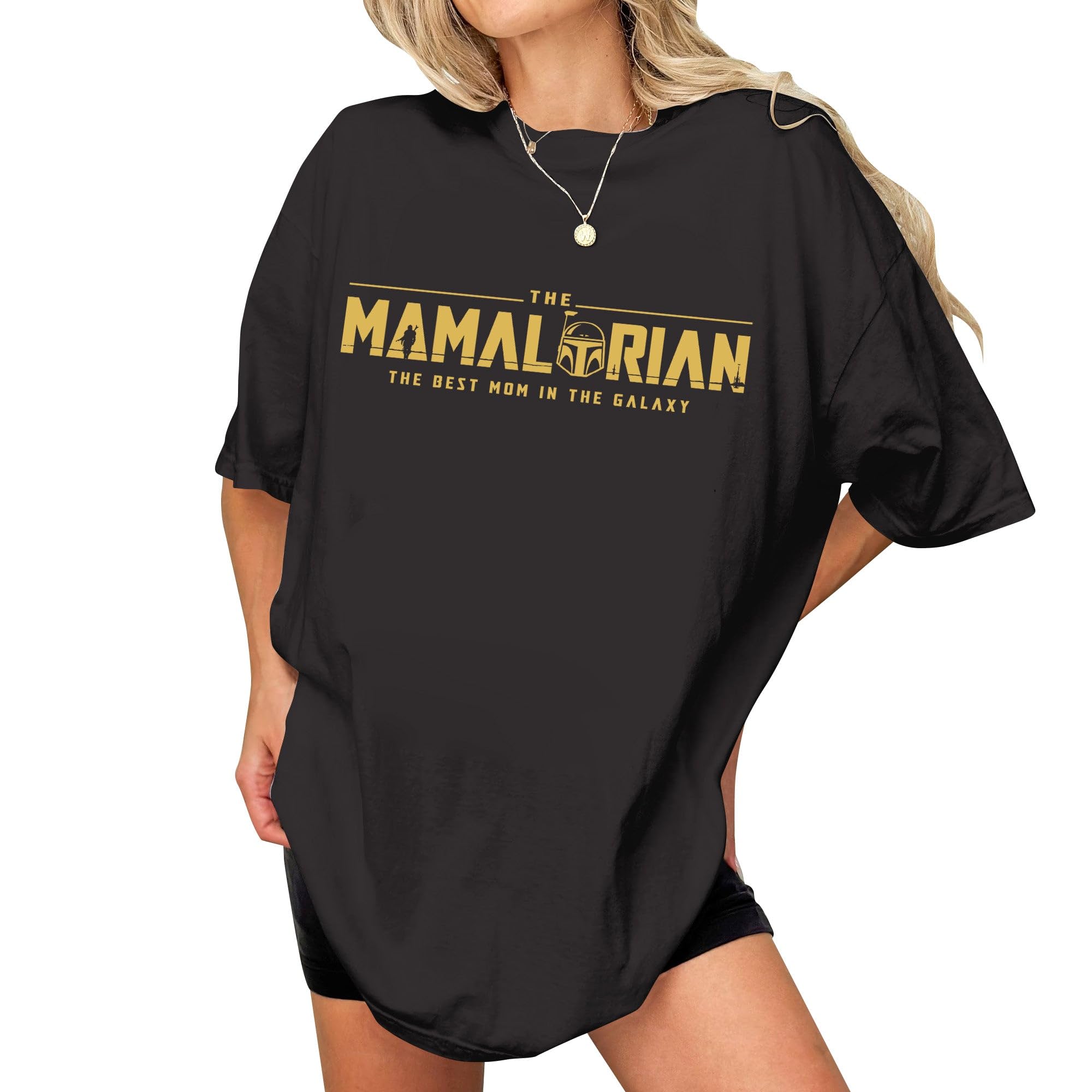 Photo 1 of Mamalorian Shirt - Mama Shirts for Mom - Mother Day T-Shirt on Christmas from Daughter - Birthday Gift for Mom from Son (Black-S)