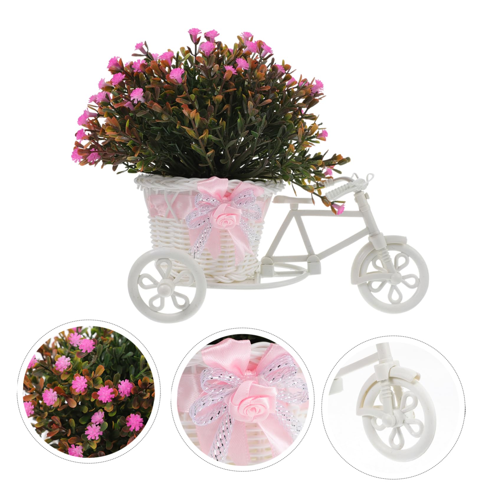 Alipis 2 Piezas Figura bonsái Artificial Plants Bonsai Artificial Cesta de jarrón de Mimbre pequeñas Plantas en macetas Artificiales Bicicleta bonsáis Artificiales Planta en Maceta Falsa