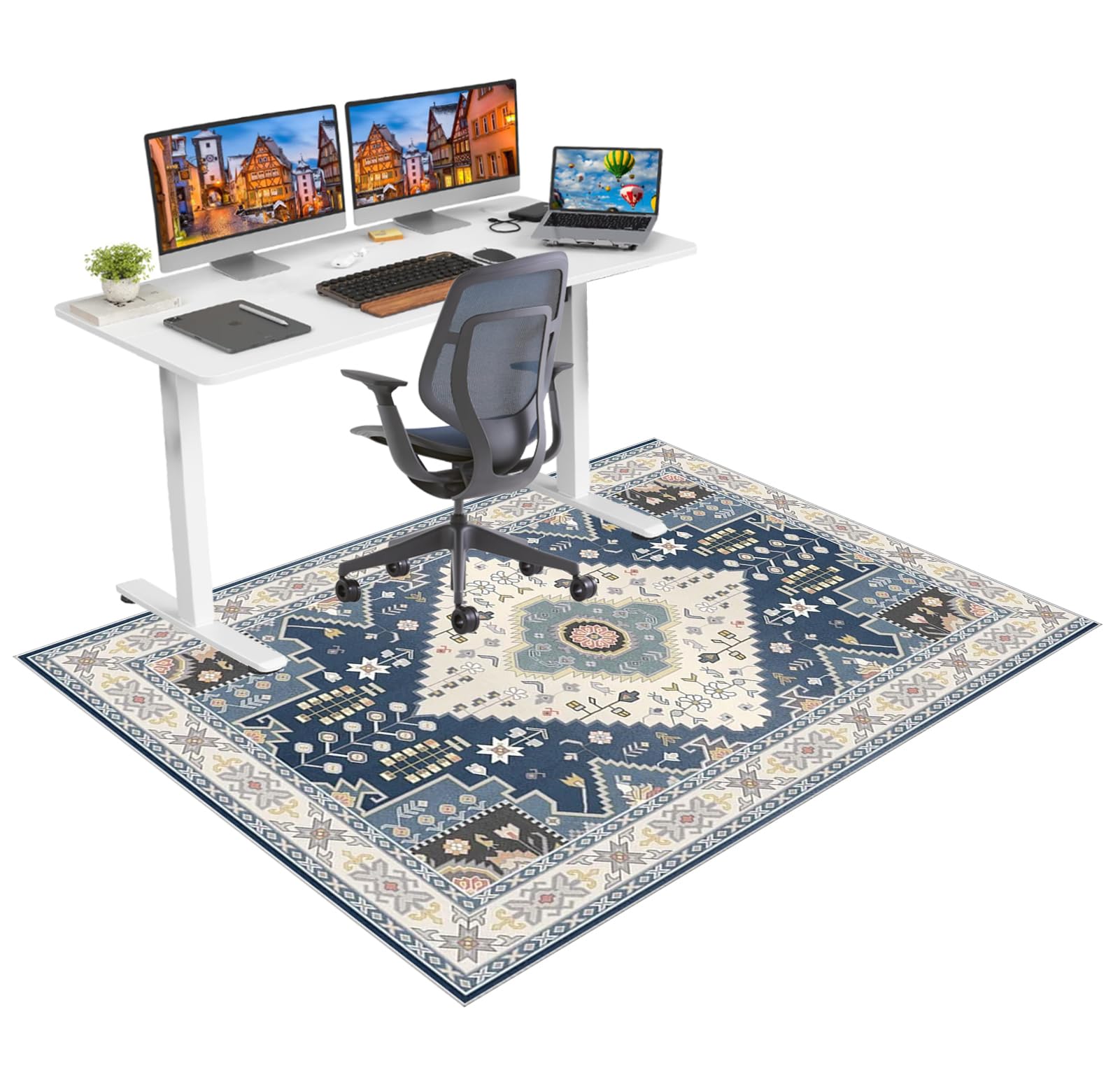 Tappetino Salvapavimento Antiscivolo, Tappeto per Sedia Ufficio per per Pavimenti in Legno Duro, Tappeto Gaming pavimento, Tappetini di Protezione per Pavimento per Parquet e Laminato 120 x 140 cm