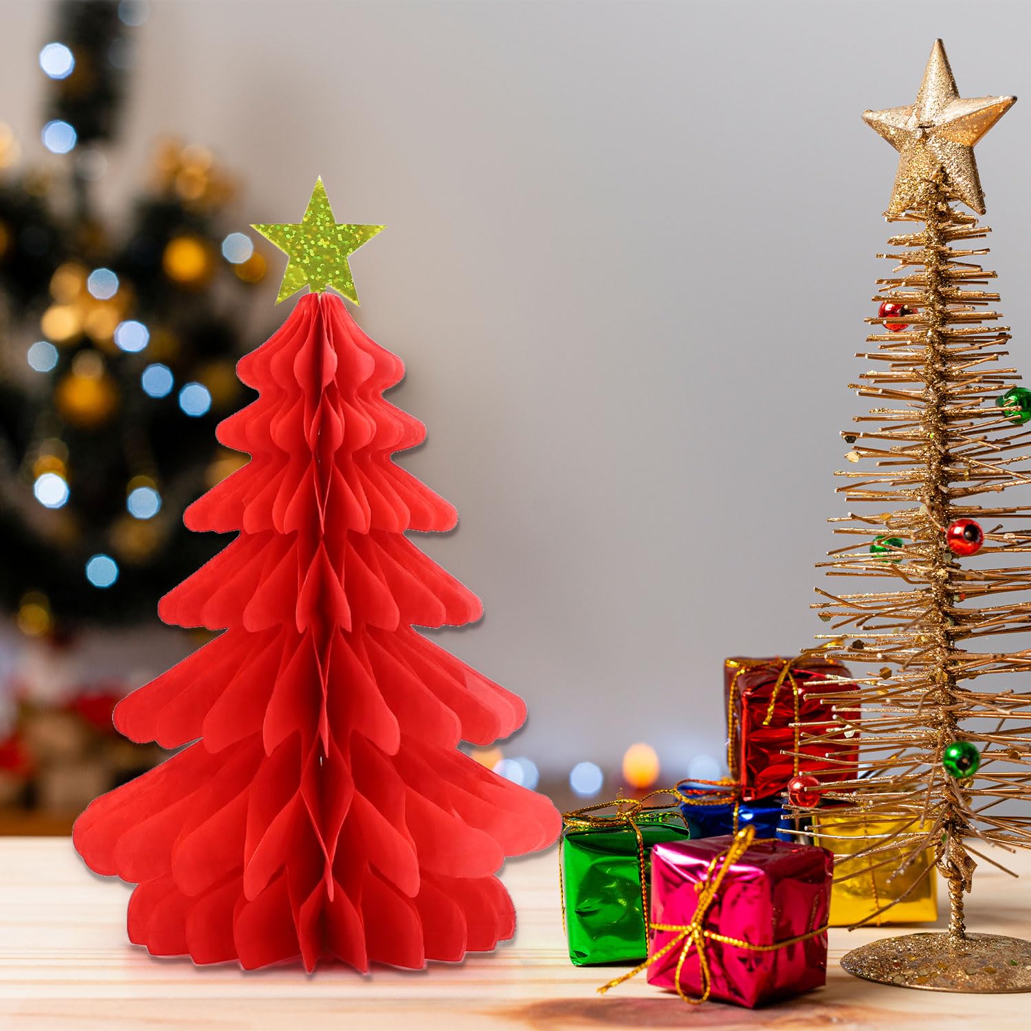 Decorazioni Natalizie Riutilizzabili - Set Con Striscione, Fiocchi Di Neve, Alberi - 13 Pezzi - Eco-Friendly - Foto 8