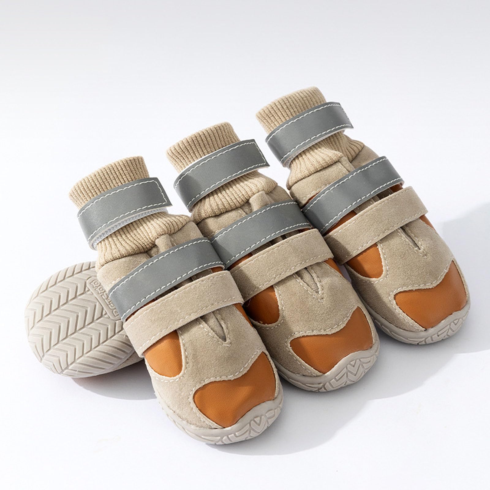 Di 4 protezioni per zampe di cane ispessite antiscivolo suola interna in pile stivali per cani scarpe in peluche per passeggiate escursioni scarpe peluche
