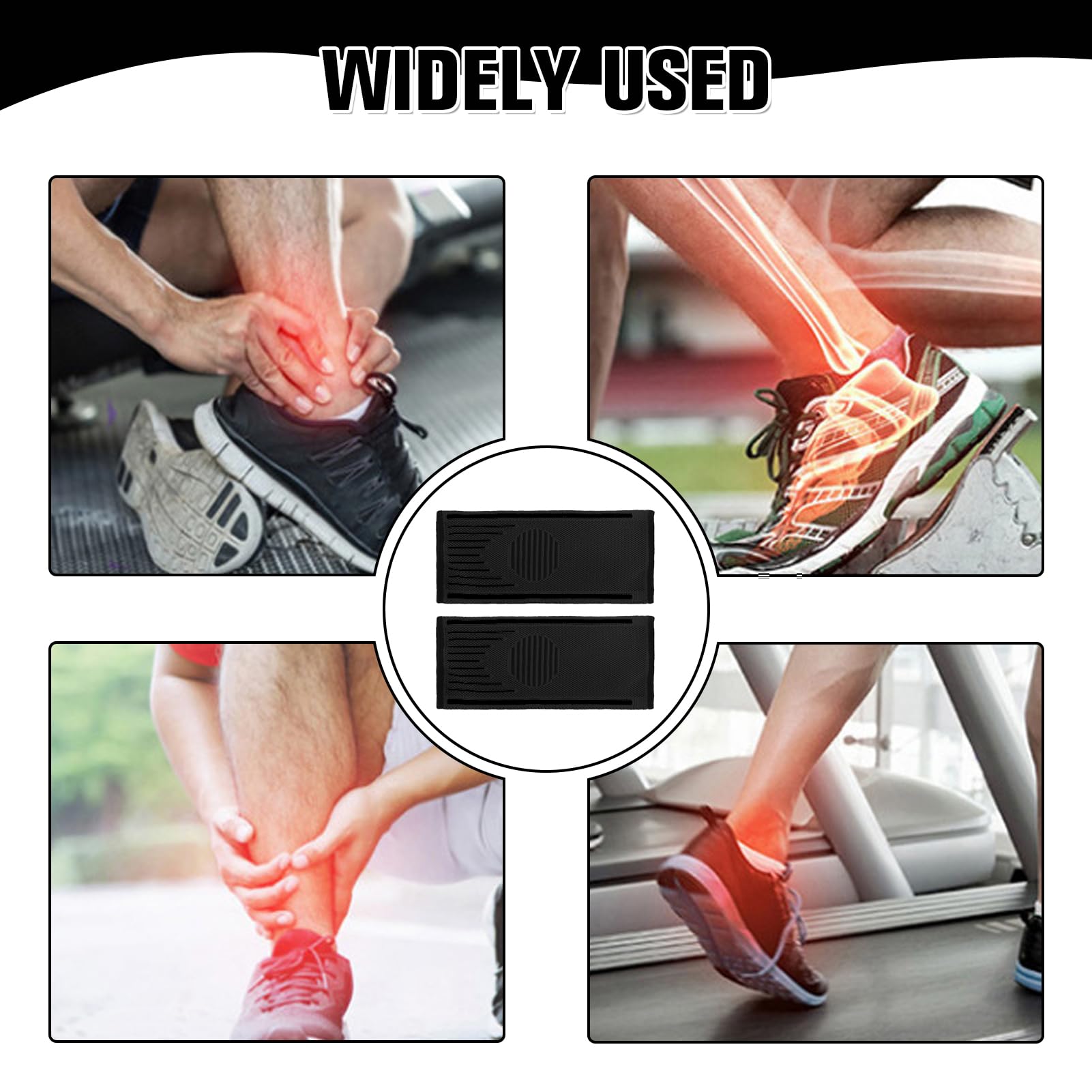 2 Pcs Attelle Cheville Sport, Chevillère Entorse Chevillere de Maintien Sport Strapping Cheville Réglable Respirant pour Homme et Femme Ligamentaire Entorses Blessures a Protection Sportive (Noir, L)
