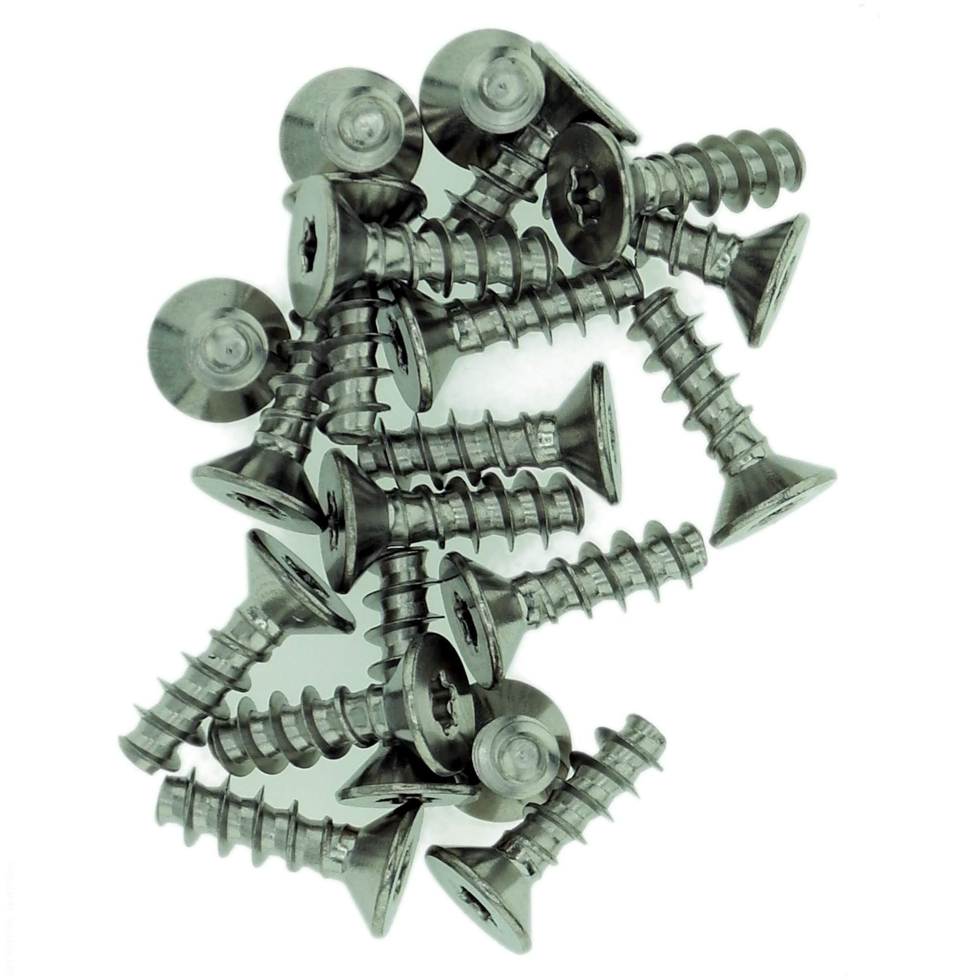 Singularity Supplies D3 (3Mm X 12Mm) Tx Countersunk Screws For Plastic - Stainless Steel (A2) (Pack Of 20)