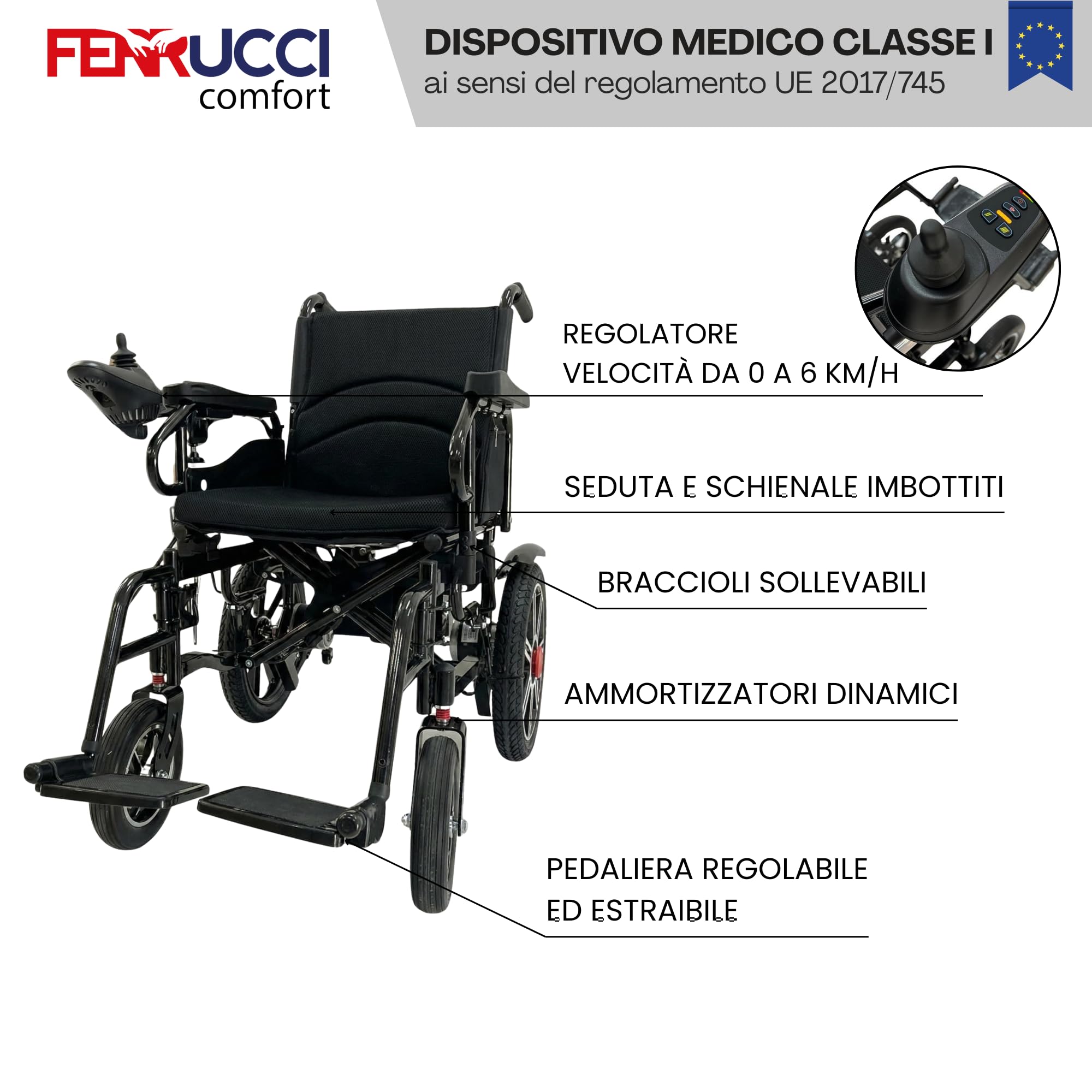 Silla de ruedas eléctrica plegable automática para discapacitados y ancianos, autonomía de 20 km, reposabrazos abatibles, asiento acolchado, capacidad de carga 120 kg