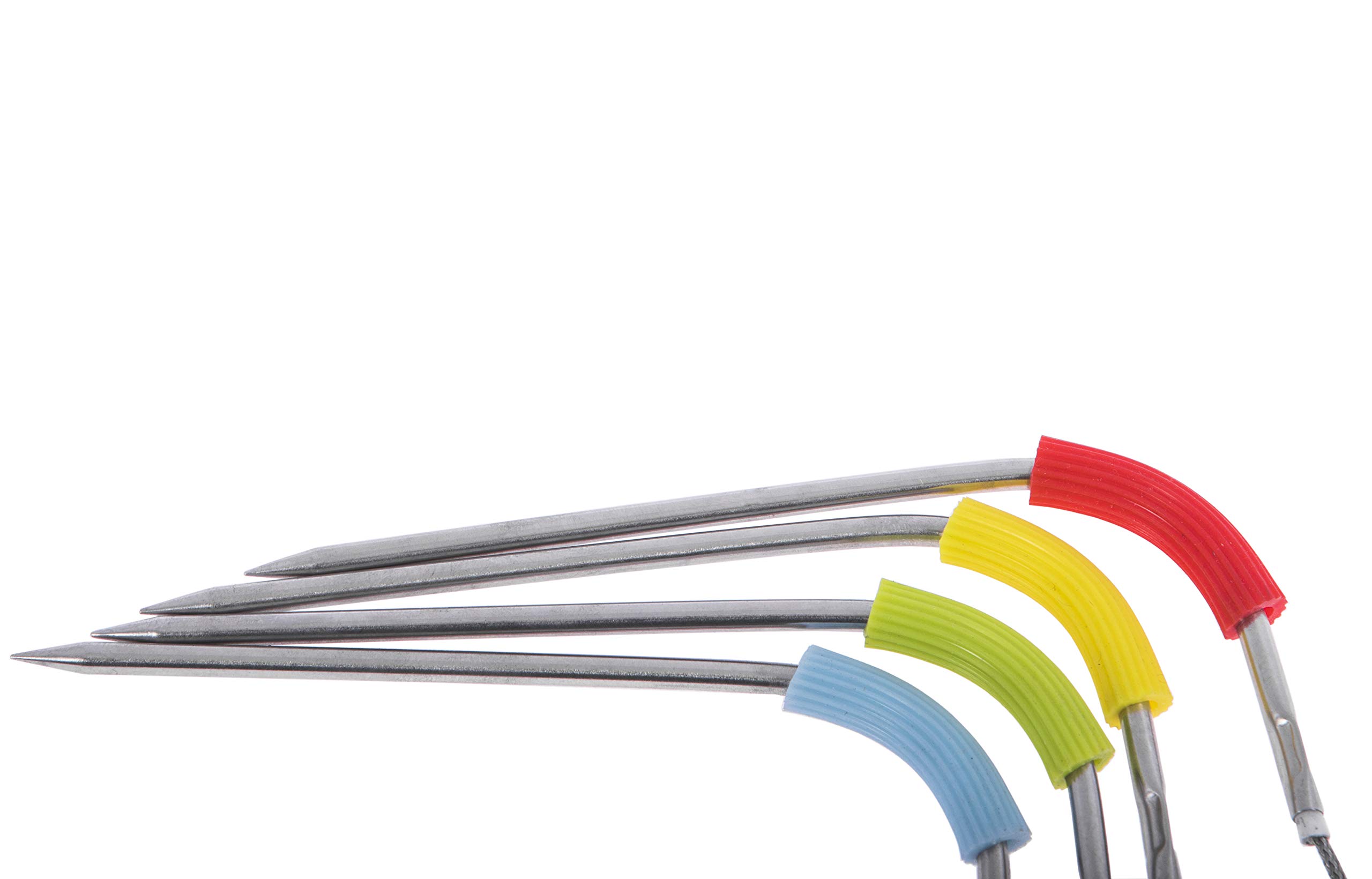 DELSbbq Lot de 4 sondes à viande de rechange, compatibles avec les appareils Weber iGrill & Connect, manchons à code couleur, ensemble de sondes de température de viande avec organisateur de bobine
