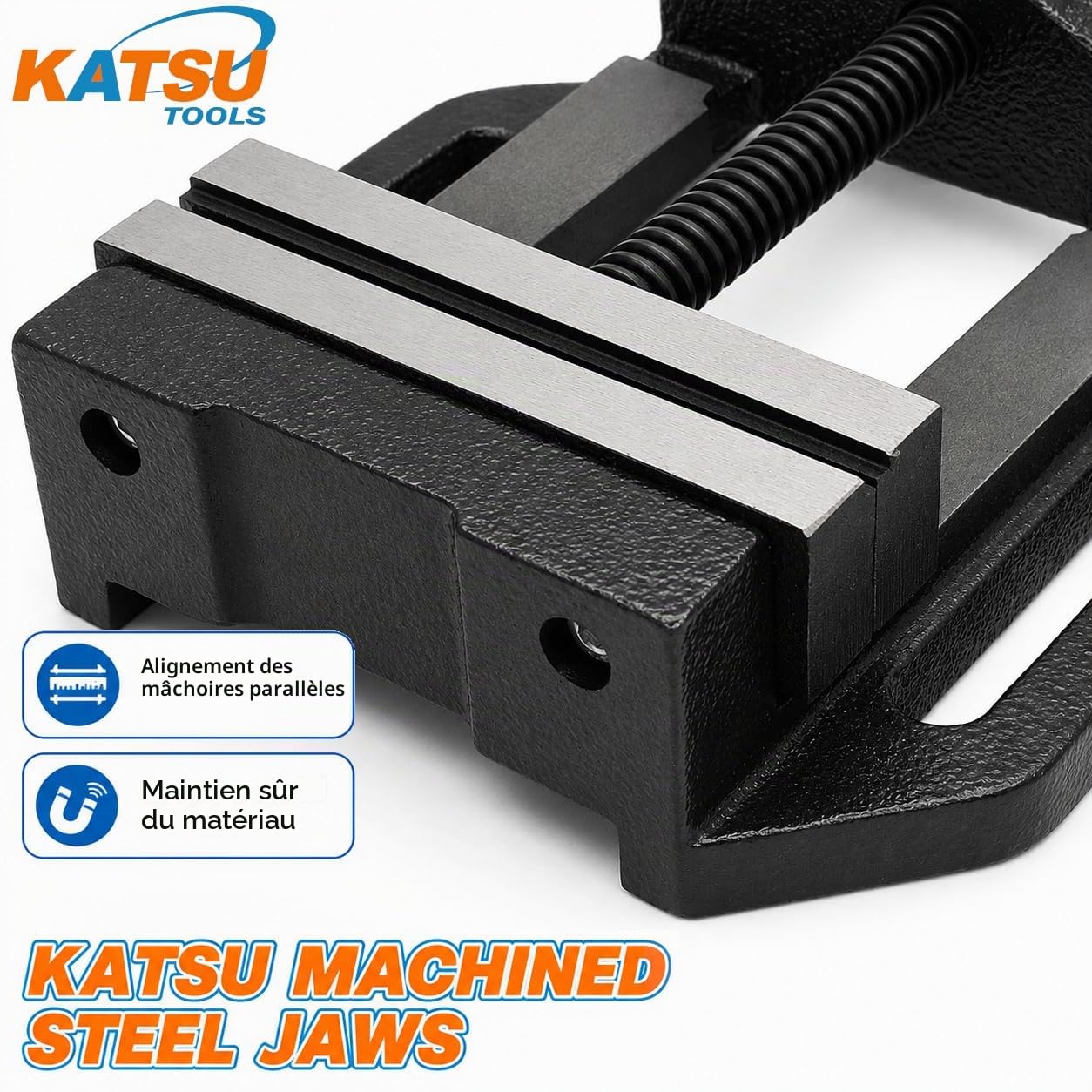 KATSU Étau pour Perceuse à Colonne 5" 125mm Précision professionnelle Type Allemand Pilier Banc Perceuse Étau pour Atelier Fraiseuse Machines 4022765