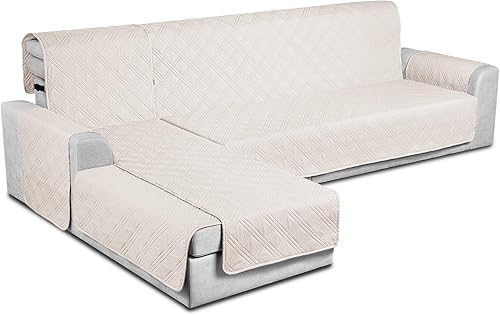 Miniatura 13 de TAOCOCO Fundas de Sofá Seccional 100% Impermeables en Forma de L, Fundas de Sofá de 3 Piezas, Funda de Chaise Lounge para Mascotas y Niños, Fundas