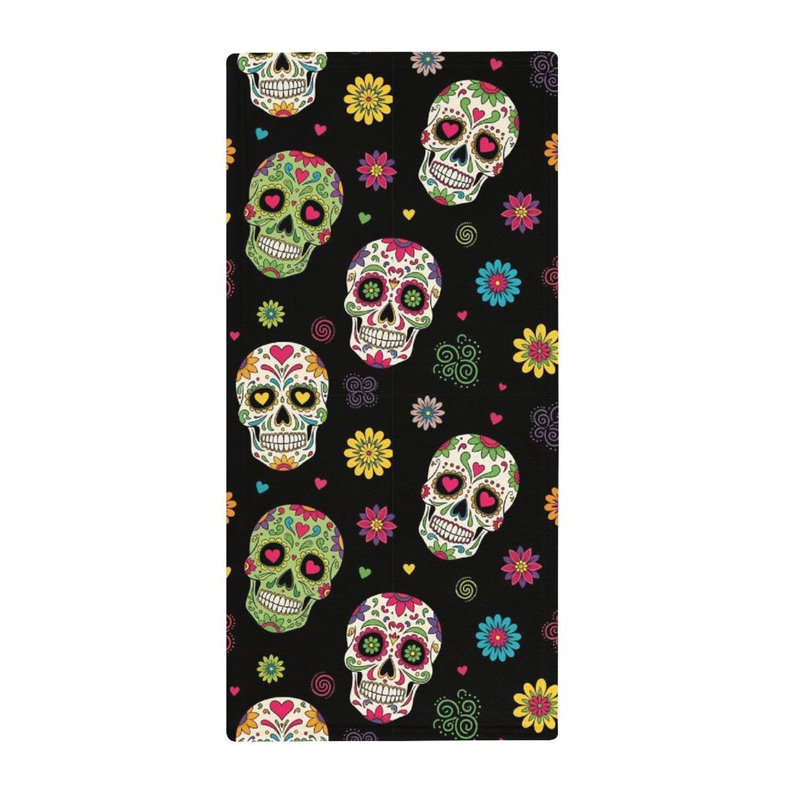 Anceky Luxury Soft Hand Towels, Day of The Dead Sugar Skull Ultra Absorbent & Quick Dry Bath Towels for Hotels, Yoga, Gym, Spa & Guest Bathrooms