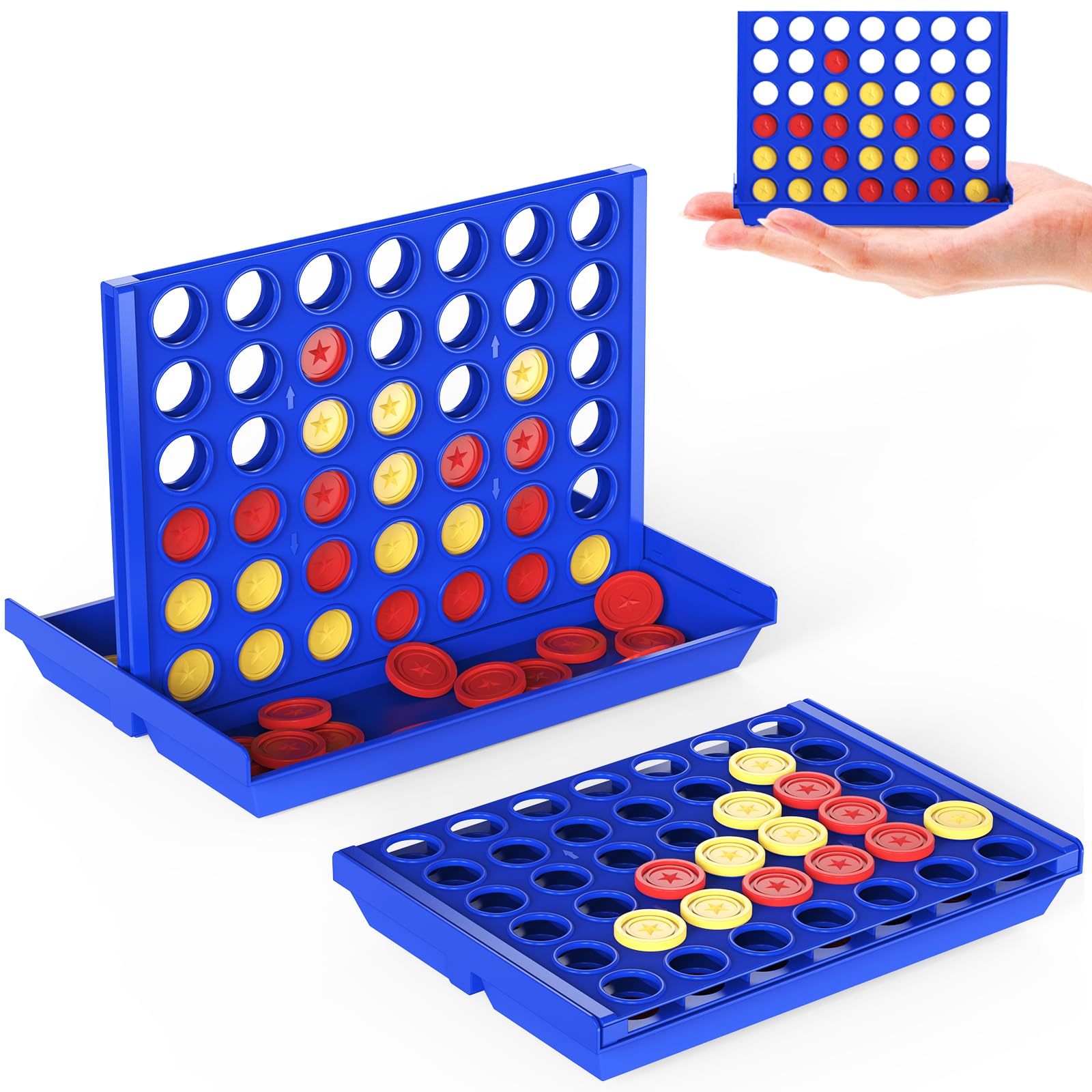 Pup Go Juego de Mesa en Formato Mini de 4 en línea para niños 3+ años, Ideas Niños y Niñas, Viajes en Avión y Coche, Divertido y Entretenido
