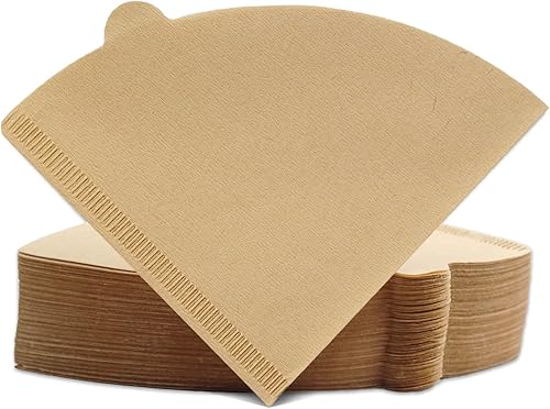 Filtros de café en cono tamaño 01, 100 unidades sin blanquear 1-2 tazas desechables V01 filtros de papel de café, compatibles con filtro de café en