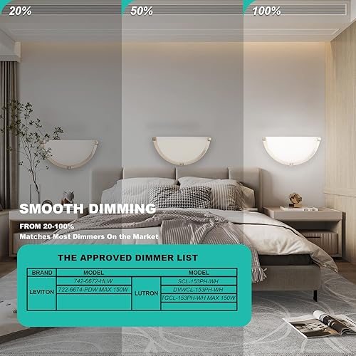 Miniatura 4 de Aplique de pared LED regulable de 13 pulgadas, lámpara de pared de media luna, temperatura de color ajustable de 3000 K4000 K5000 K, moderna lámpara