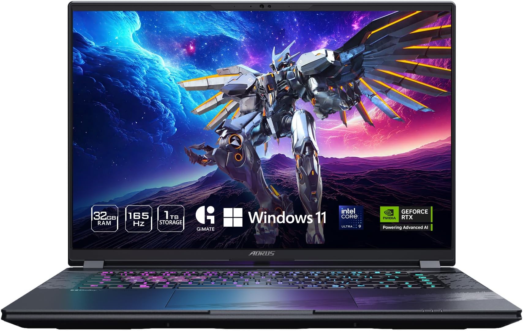 AORUS Elite 16 Gaming Laptop - 165Hz 2560x1600 WQXGA - NVIDIA GeForce RTX 5070 - Intel Core Ultra 9 275HX - 1TB SSD with 32GB DDR5 RAM - Windows 11 Home AD (AORUS Elite 16 BWHC3USC64SH)