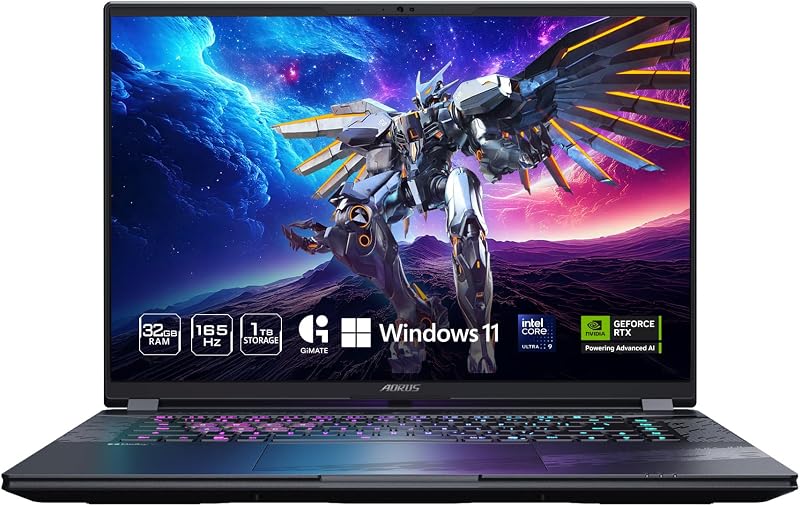 portátil para juegos AORUS Elite 16 - 165Hz 2560x1600 WQXGA - NVIDIA GeForce RTX 5070 - Intel Core Ultra 9 275HX - SSD de 1 TB con 32 GB de RAM DDR5 - Windows 11 Home AD (AORUS Elite 16 BWHC3USC64SH)
