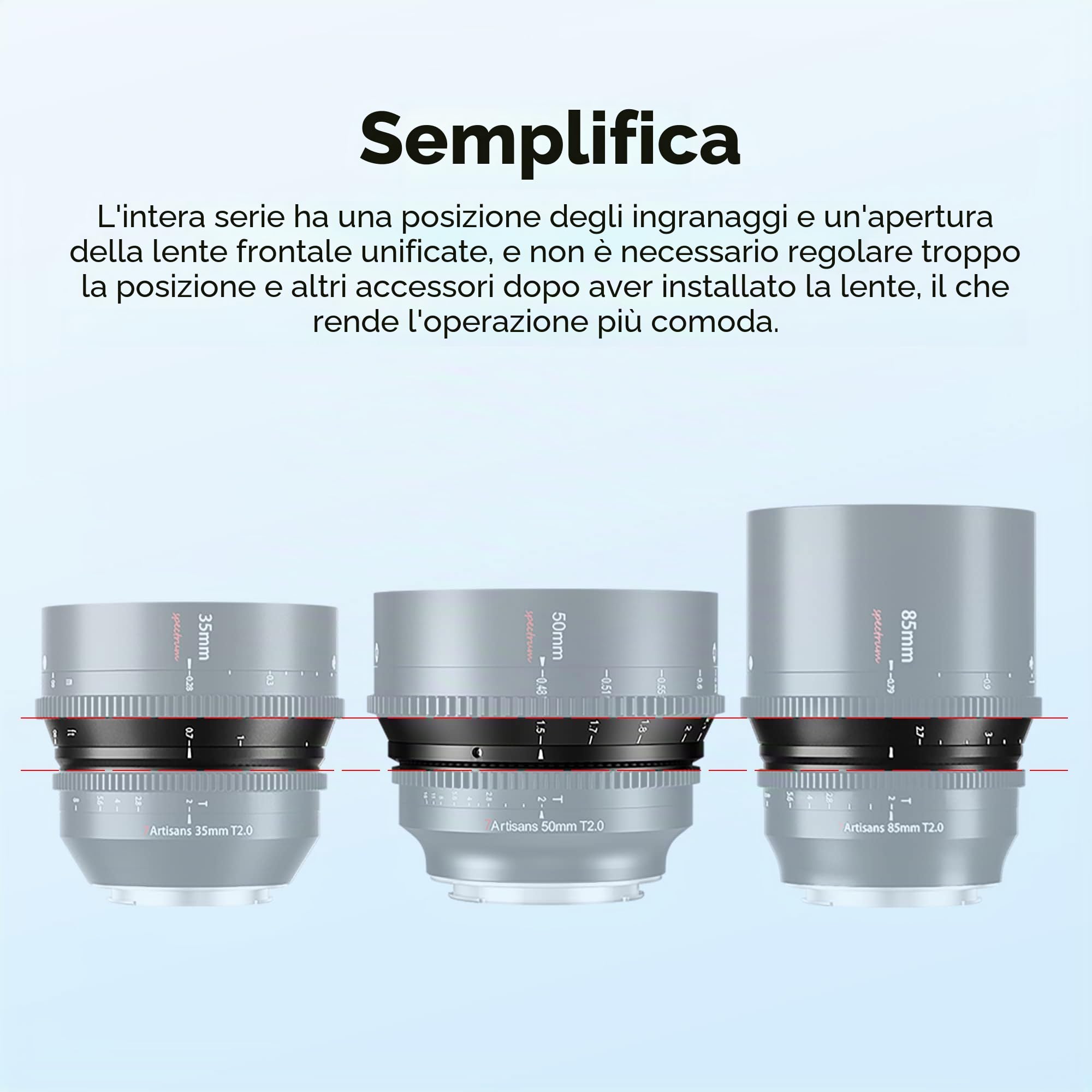 7artisans 50 mm T2.0 Obiettivo cinematografico full frame di grande apertura compatibile con Nikon Z-Mount, messa a fuoco manuale con bassa distorsione per fotocamere mirrorless, nero