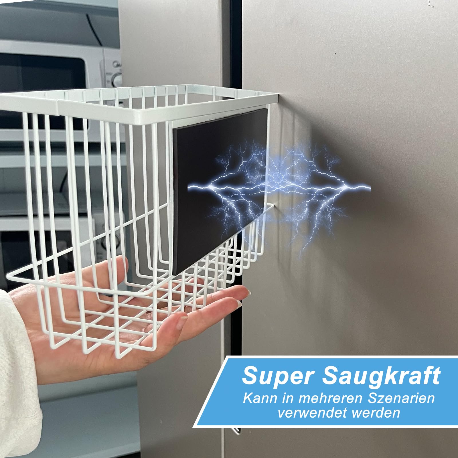 YEXEXINM Magnetisches Regal Ball Aufbewahrung, Magnetisch Waschmaschinen Organizer für Kühlschrank Küche Trockner, Trocknerballhalter Organisation Leicht zu Tragen und Verschleißbeständig