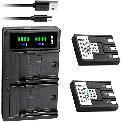 Miniatura 1 de Kastar Paquete de 2 baterías y cargador USB LTD2 de repuesto para Canon IXY Digital L, IXY Digital L2, IXY Digital L4, PowerShot SD10, PowerShot