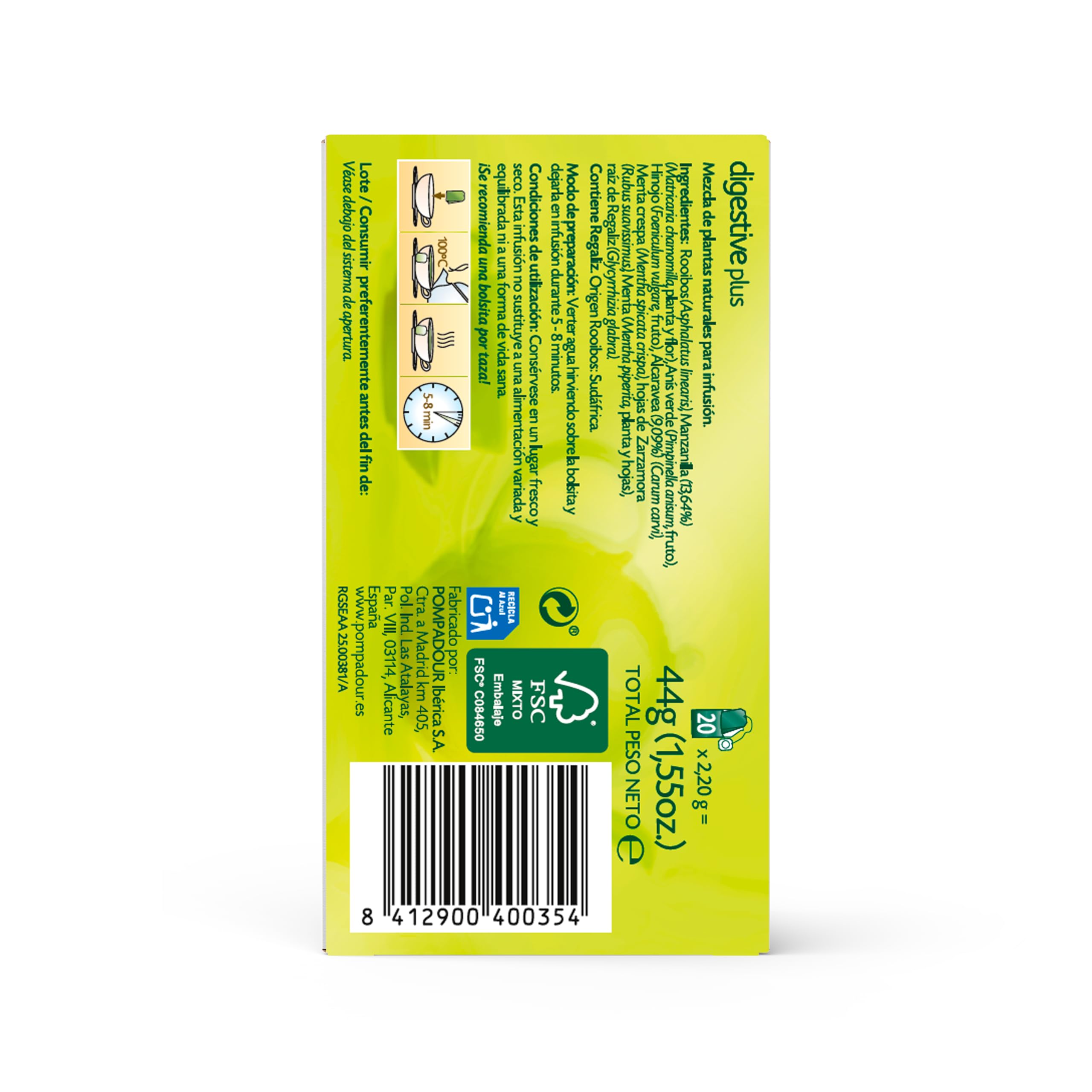 Pompadour Infusión Digestive Plus, 20 Bolsitas