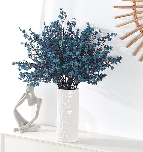 Miniatura 63 de 15 piezas de flores artificiales de seda artificial de tacto real, ramos florales de bricolaje, decoración de bodas, fiestas, arreglos de blanco