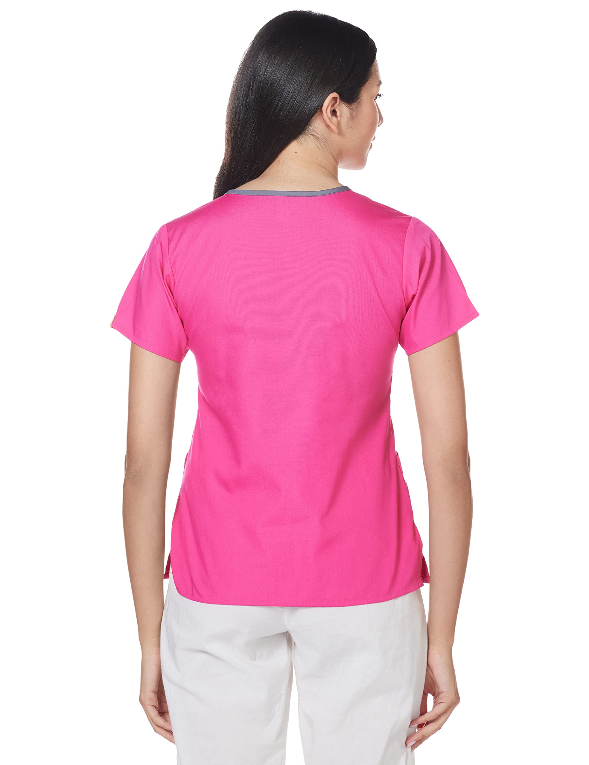 WonderWink Women's Scrubs Charlie 5 Pocket Y-Neck Wrap Top, Hot Pink, XX-Large