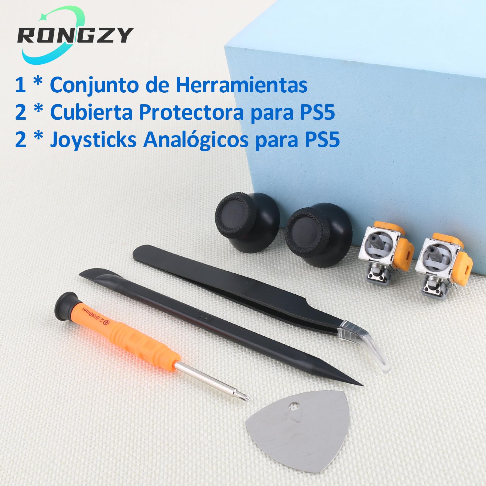 2 Uds Efecto Hall Joystick 3D para PS5 Mando Hall Kit de Reparación de Módulo Joystick Magnético Compatible con Play Station 5 PS5 2 Uds Cubierta Protectora para Joysticks 3D para PS5