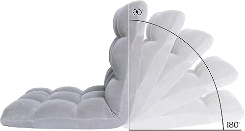 Miniatura 2 de Loungie Silla reclinable de microfelpa, color gris