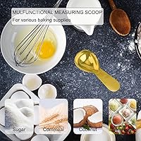 Vista 3 de Juego de cucharas de café de acero inoxidable - Medidas de 15 ml y 30 ml, para leche y polvo de fruta, dorado, pack de 2