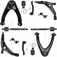 12 Piece Kit Ball Joints Inner & Outer Tie Rod Ends, Upper & Lower Ball
