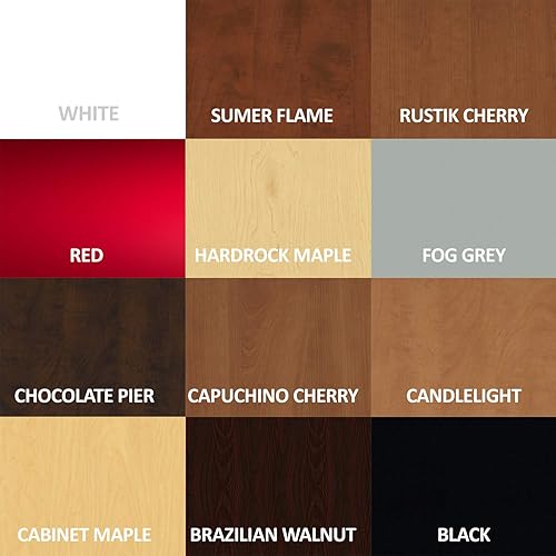 Miniatura 5 de TFKitchens Estantería de melamina blanca, negra y roja, paquete de 2, melamina de 12 x 26 pulgadas, hecha a medida