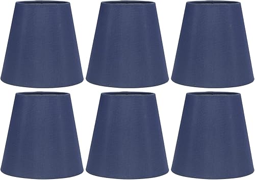 Juego de 6 pantallas de candelabro, pequeñas y modernas que se enganchan a la bombilla, pantallas de lámpara de campana para lámpara de piso de