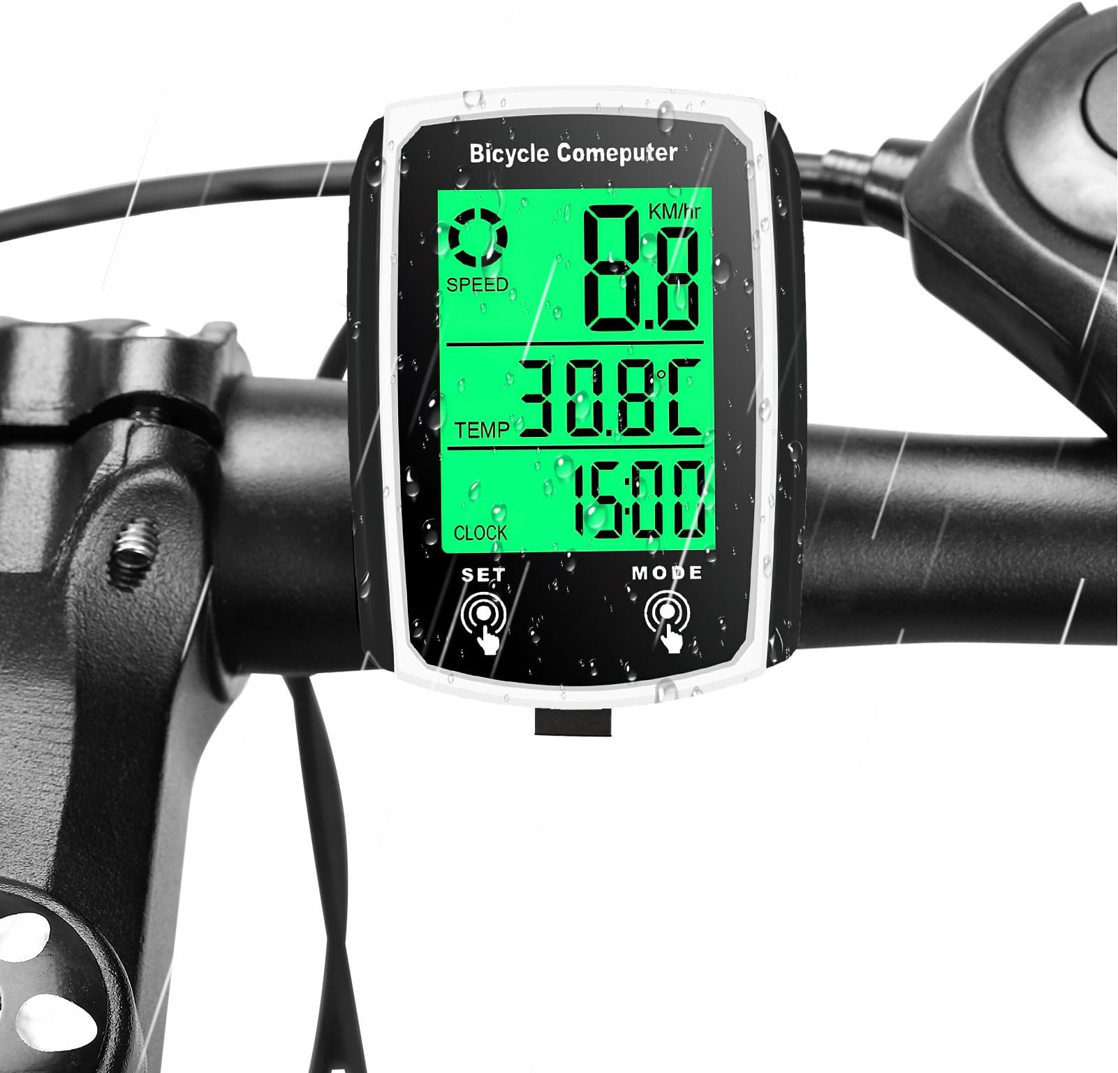 Bike Computer Universal 19 Functions IP54 Waterproof Bicycle Speedometer Odometer Wired Cycling Computer Touch Screen with LCD Backlight Display Auto Start/Stop MTB Road Cycling Accessories