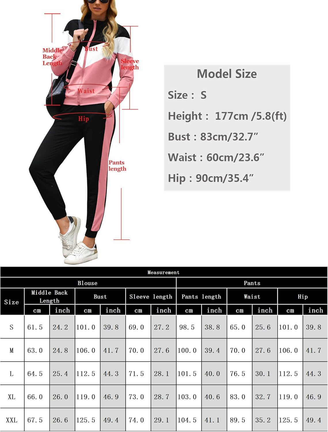 Marvmys Women's Tracksuit Set 2 Piece Sweatsuit Outfits Long Sleeve Zip Up Lounge Jogger Set with Pocket - Image 6