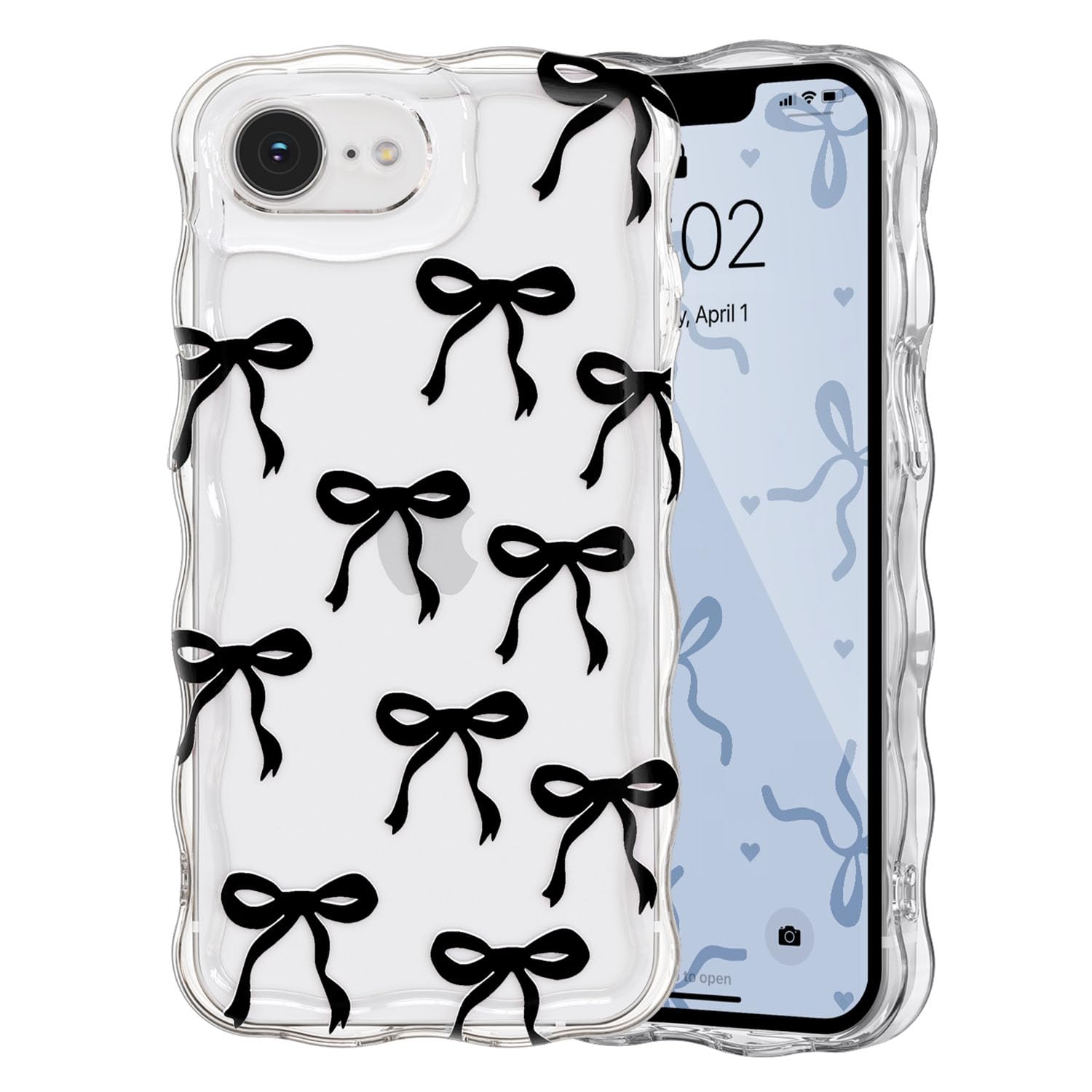 Coque antichocs iPhone 17e transparente pour éviter les rayures avec style nœud papillon - 8