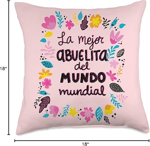 Miniatura 4 de Regalos para Abuelita Abuela Mejor Regalo Regalo La Mejor Abuela del Mundo Regalo para Abuelita Throw Pillow 18x18, Multicolor