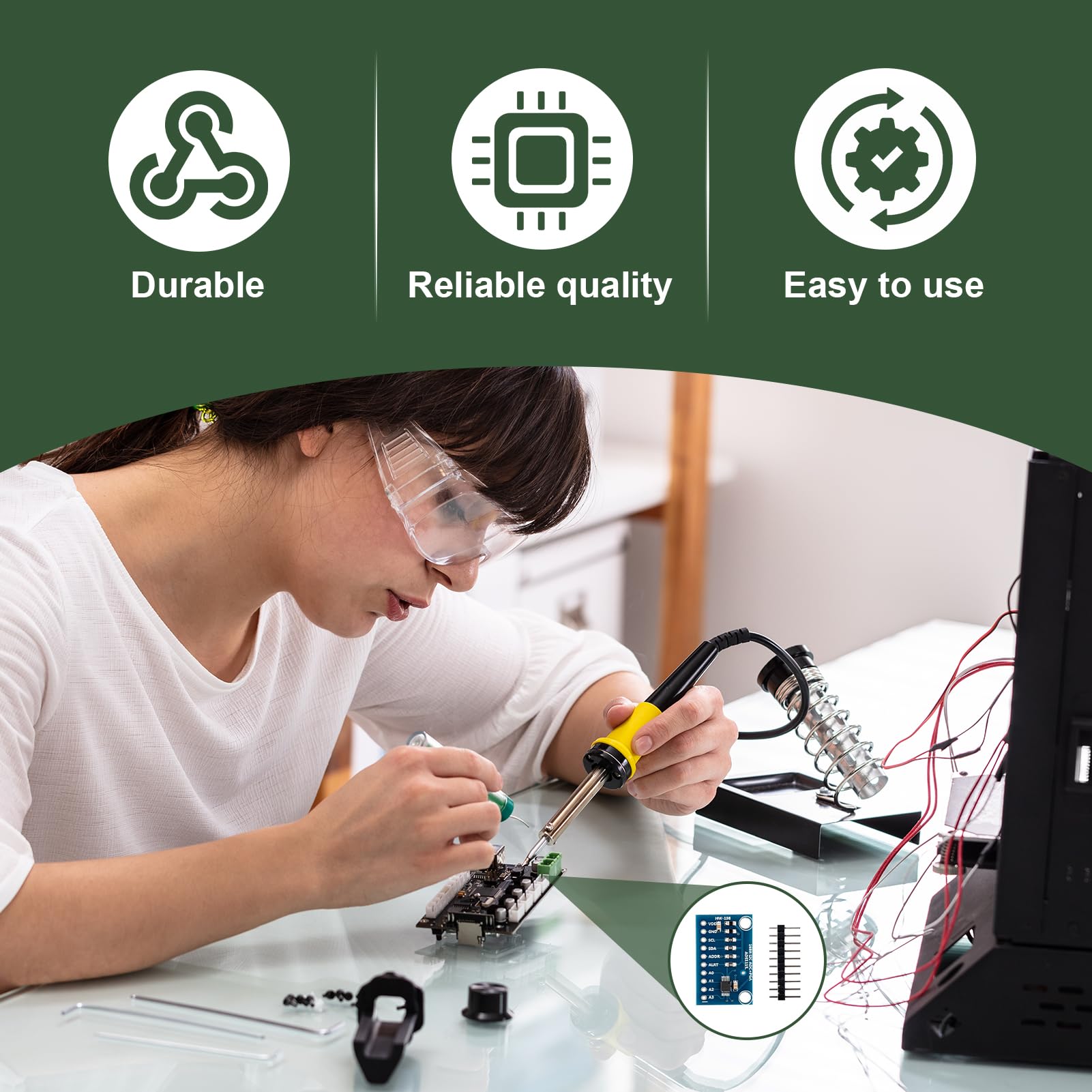 3 Pezzi Modulo ADC ADS1115 16 Bit a 4 Canali, Modulo ADS1115 per Raspberry Pi, Microcontrollori, Risoluzione 16 Bit, Interfaccia I2C, Conversione Analogica Digitale, 2,0V a 5,5V