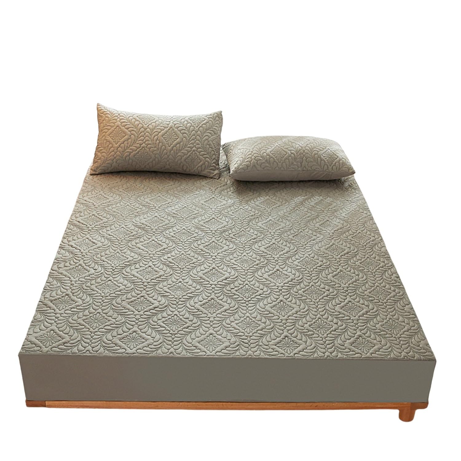 Wasserdichter Matratzenschoner für Doppelbett, tiefe Taschen, passend für 15,2 - 45,7 cm Matratzen, atmungsaktiv, waschbar, geräuschloser Bezug