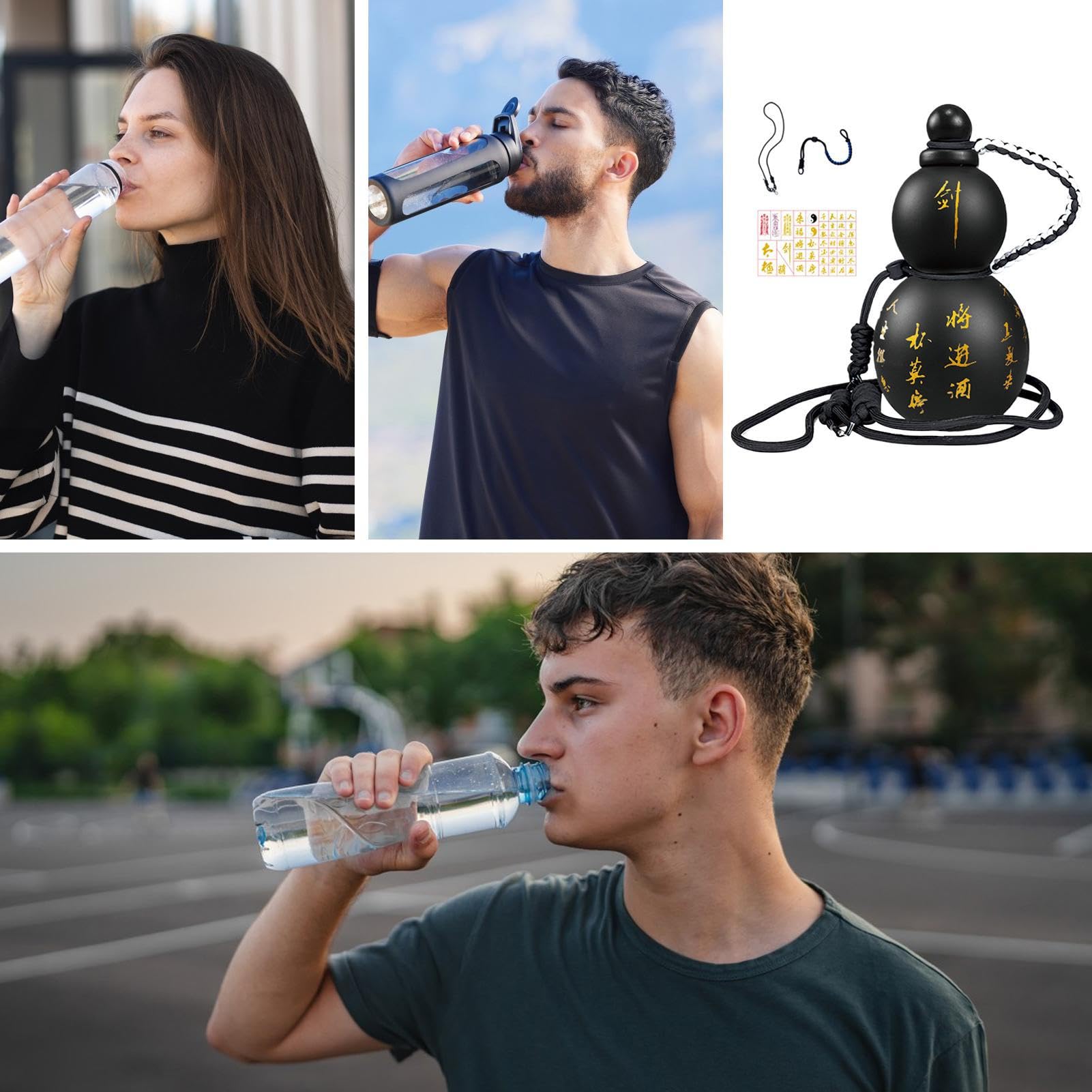 Kalebass Flasche, Kalebas Sportwasserflasche - 800ml Außenwasserflasche - Kalebass-Flasche mit Kapazität, tragbare Wasserflasche im Kürbissstil, stilvolle Wasserflasche für draußen zum Trinken