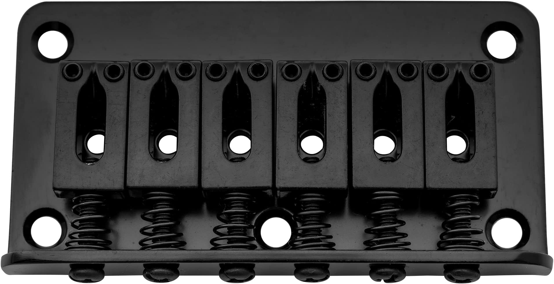 52.5mm Fixed Hardtail Bridge for 6 String Fender Strat Tele Electric Guitar, Black