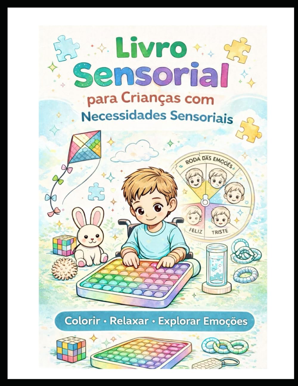 Livro Sensorial para Crianças com Necessidades Sensoriais: Livro de atividades e colorir para crianças autistas, com TDAH e neurodivergentes