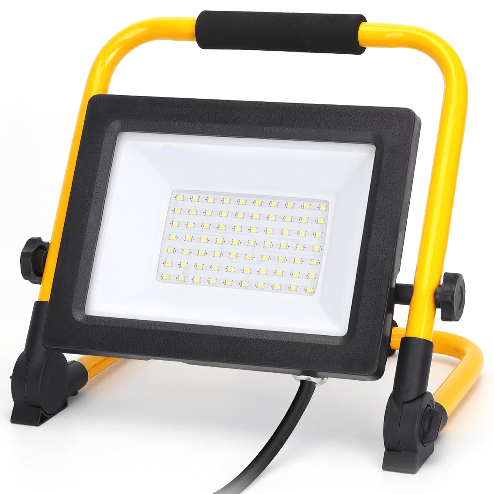 Foco LED portátil 50W 4500lm 6500K IP65, ideal para iluminar exteriores y eventos con alta resistencia y eficiencia lumínica.