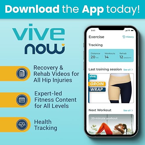 Miniatura 8 de Vive Soporte de cadera e ingle, soporte de ciática, alivio del dolor de cadera para mujeres y hombres, soporte de compresión flexor de cadera,