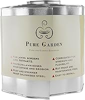 Pure Garden 16.5ft x 6.25in Galvanized Steel Landscape Edging - Flexible Corrugated Metal Border for Flower Beds, Tree Rings, Lawns (Silver)