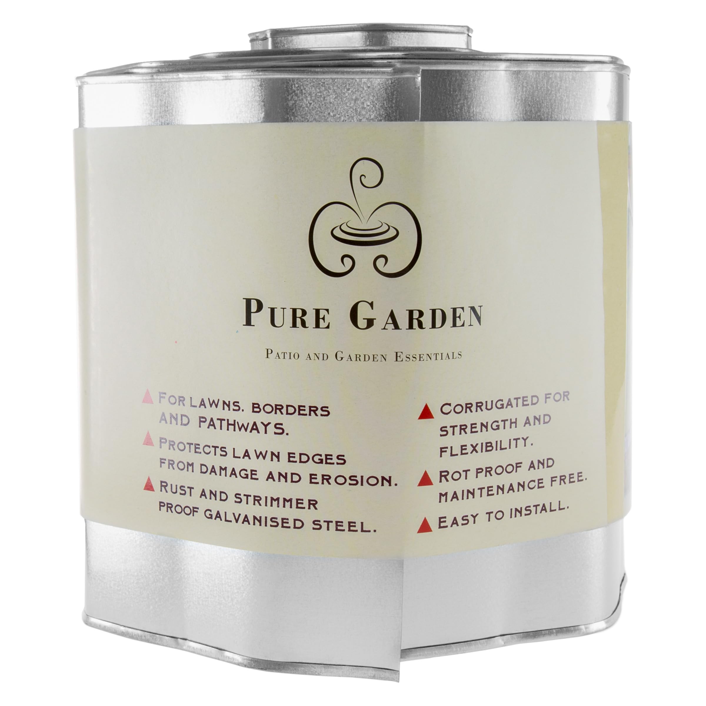 Pure Garden Galvanized Steel Lawn Edging Landscape Plant and Border 6.25 inches x 16 feet L by