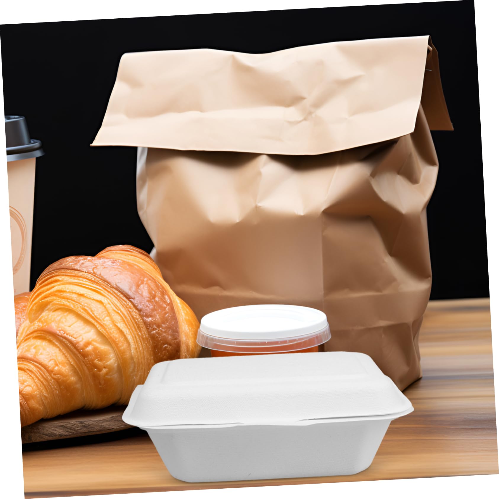 Garneck Contenitori Alimentari Usa e Getta Biodegradabili in Carta Bianca da 600ml, Scatole Take Away Multiuso per Dolci e Cibo, Confezione da 50 Pezzi