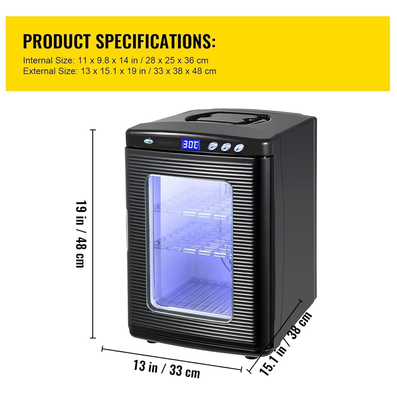 Incubadora de Huevos 25L Incubadora de Laboratorio Científica Con Calefacción Precisa 5–60°C/41–140°F, Incubadora Portátil para Incubar Huevos Con Alimentación AC DC