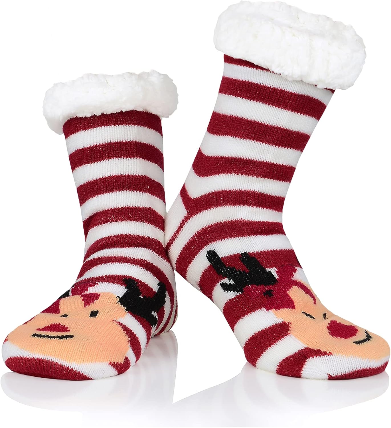 Zando Womens Fuzzy Socks with Grips Athletic Grip Socks Warm Slipper Socks Non Slip Cozy Socks Soft Thick Fluffy Socks - Image 3